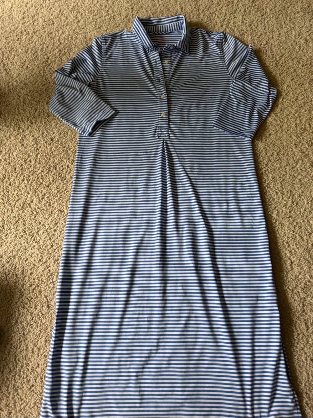 Vineyard Vines Striped Polo Dress in Blue and White